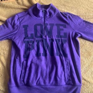 purple PINK zip up crew neck 💜💜
